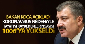 Türkiye'de koronavirüsten hayatını kaybedenlerin sayısı 1006'ya yükseldi