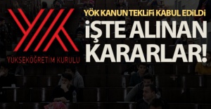 YÖK kanun teklifi kabul edildi