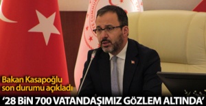 Bakan Kasapoğlu son durumu açıkladı